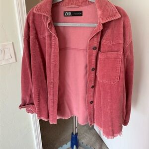 Zara Dusty Rose Corduroy Jacket